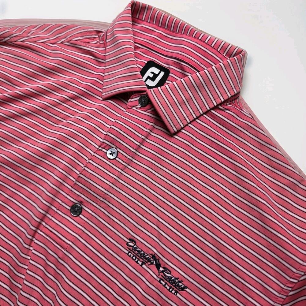 FootJoy FJ Men's Performance Golf Polo Shirt L Pink Dancing Rabbit Golf Club